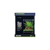 Dennerle Nano Cube Complete, 30 Liter - 30 x 30 x 35 cm - Mini-Aquarium Komplett-Set mit abgerundeten Ecken