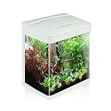 Nobleza - Nano-Fischtank-Aquarium mit LED-Leuchten & Filtersystem, tropischeAquarien, 7 Liter, Weiß